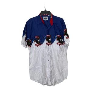 Cumberland Outfitters American Flag Eagle Shirt Men Large Shortsleeve Colorblock